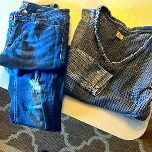 True craft blue jeans and shirt combo